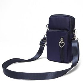 Girls Wallet Wallet Pocket Ladies Messenger Money Bag Card Case Ladies Ladies Wallet Small Bag Mini Shoulder Mobile Phone Bag (Option: Dark Blue-small)