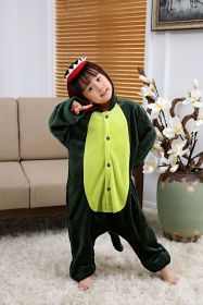 Pajamas Flannel Cartoon One-piece Pajama In Stock Animal Starry Sky Tianma Couple Homewear (Option: Dinosaur-125/140)